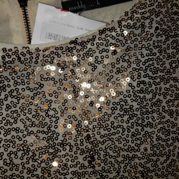 Gold sequin sheath dress- Small - Picture 2 of 3